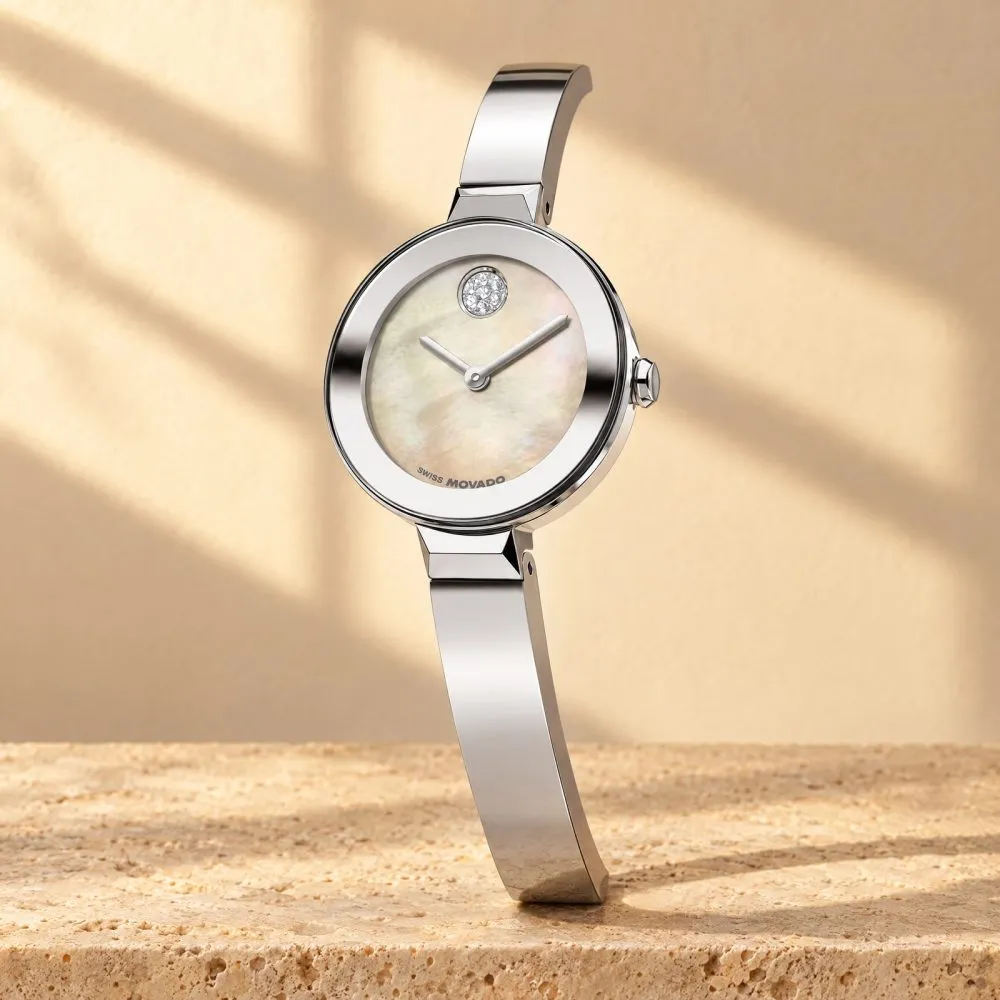 Shop Movado Bold Bangle Women's Watch 28mm – Mother-of-Pearl | Movado Bold Bangle Women's Watch 28mm – Mother-of-Pearl