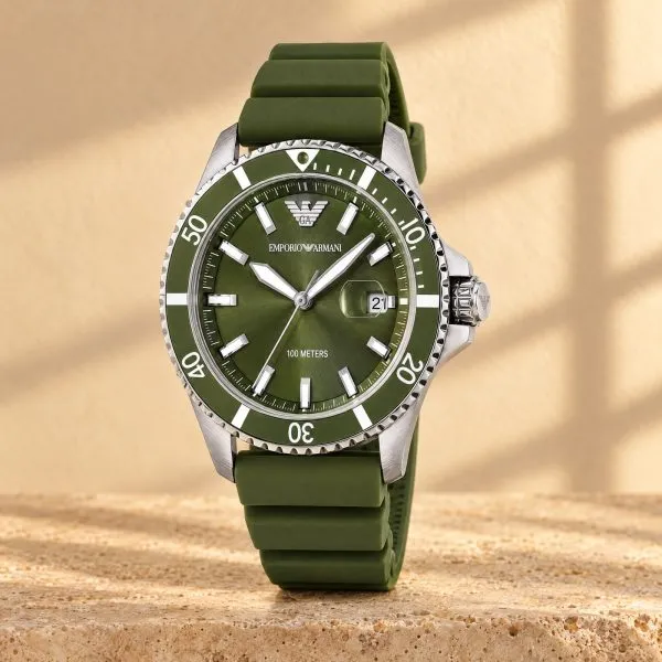 Emporio Armani Diver Men's Watch 42mm – Green AR11638