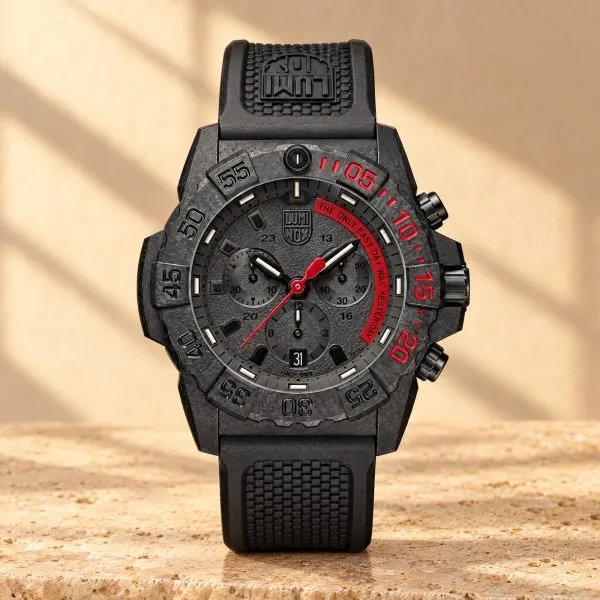 Luminox Navy SEAL Chronograph Men's Watch 45mm – Black & Red 3581.EY